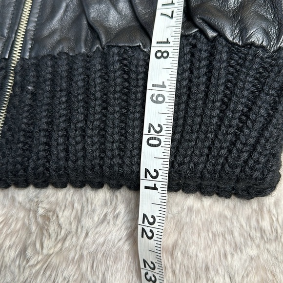 Vintage Victoria Secret | Moda International | Black Leather Sweater Bomber - Picture 7 of 10